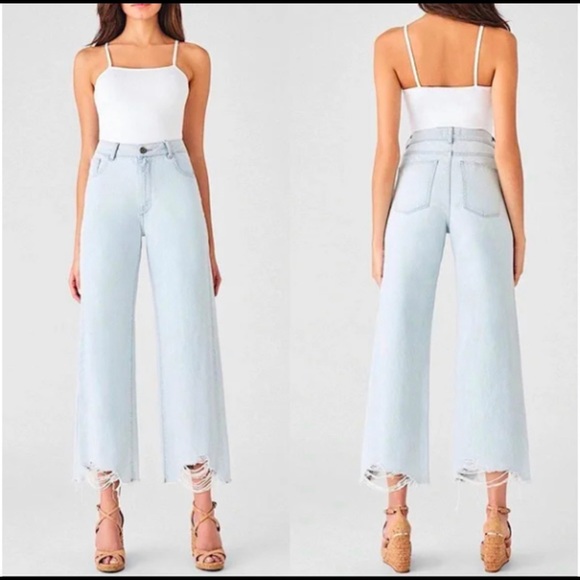 DL1961 Hepburn High Rise Wide Leg Palermo Cropped - Picture 4 of 9